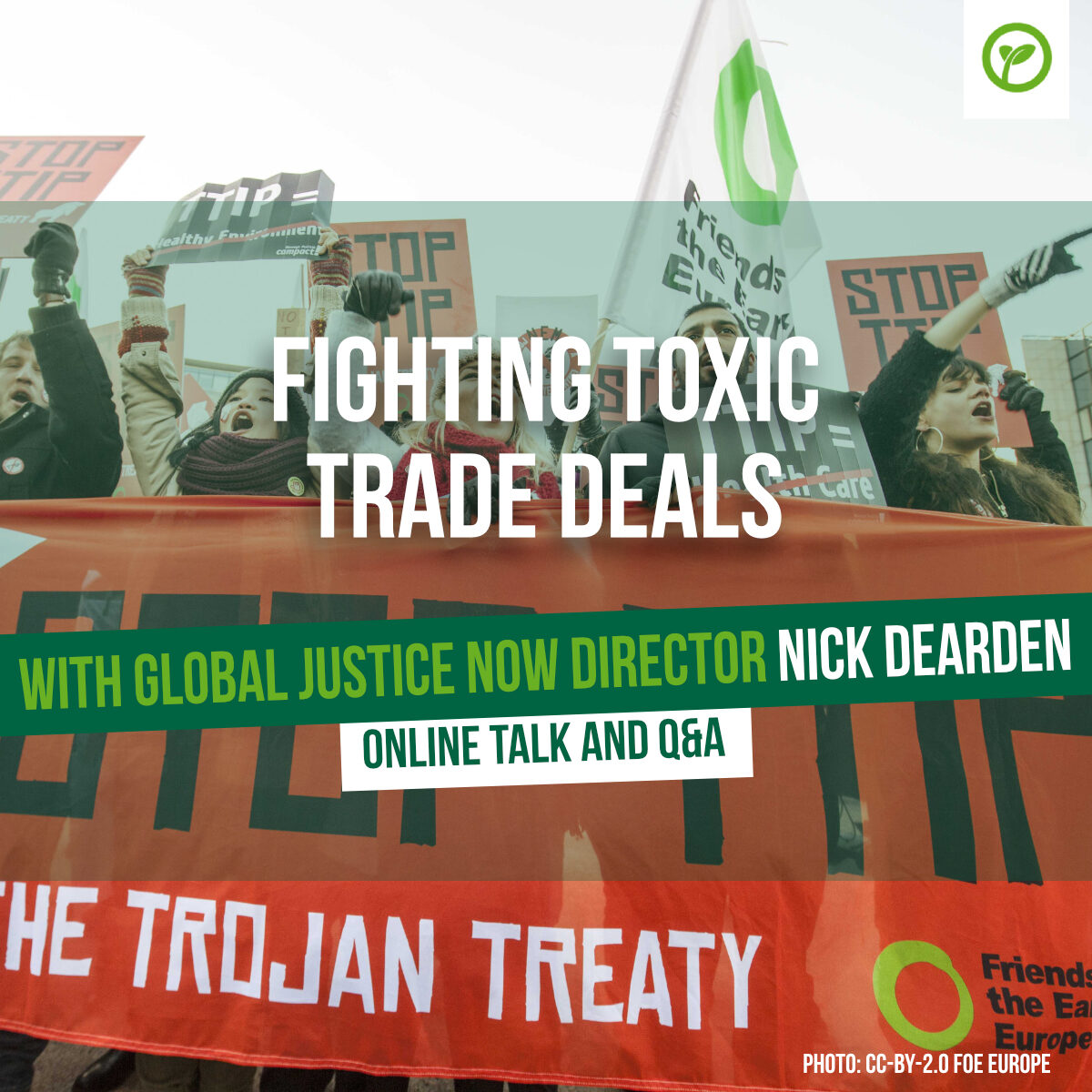 Fighting Toxic Trade Deals with Global Justice Now director Nick Dearden. Online Talk and Q&A. Photo: CC-BY-2.0 FOE Europe